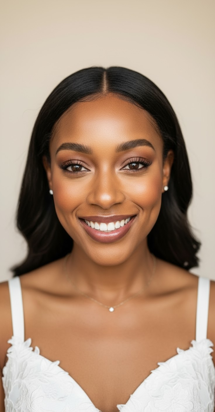 After Simple Down Wedding Hair